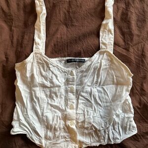 brandy melville White Button-Up Women's Top
